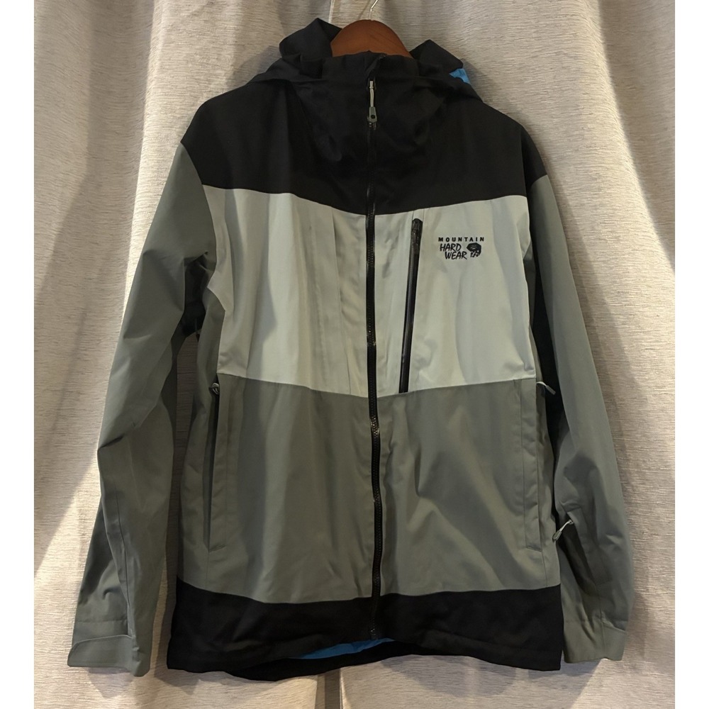 Mountain Hardwear Jacket Mens Medium Gray Full Zip RECCO Snowboard Ski OM0155